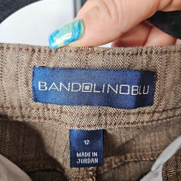 Bandolinoblu Coffee Denim with leather pocket accents sz 12‎ - Picture 3 of 4